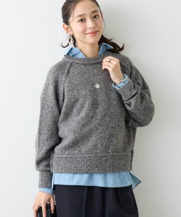 un dix cors(アンディコール) 《着るだけでこなれ感◎》ラメリリヤーンラグランニット