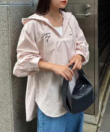 CIAOPANIC TYPY(チャオパニックティピー) ロゴ刺繍スキッパーフーディーシャツ