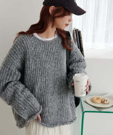 DISCOAT(ディスコート) 【WEB限定】手編み風プルオーバー