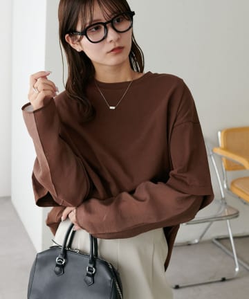DISCOAT(ディスコート) 【WEB限定】レイヤードビッグロングTシャツ