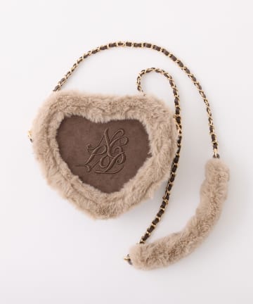 one after another NICE CLAUP(ワンアフターアナザー ナイスクラップ) ハートスエードロゴショルダーバッグ