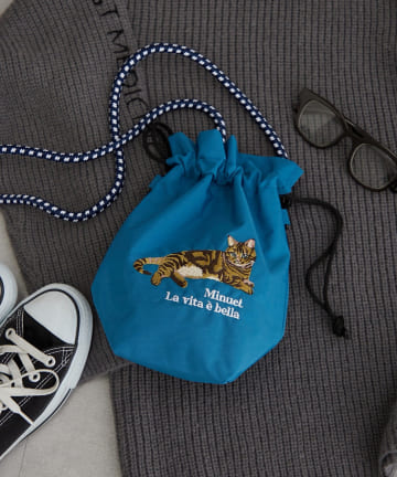 Remind me and forever(リマインドミーアンドフォーエバー) 【WEB限定】アニマル刺繍コードショルダーポーチ