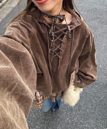 CIAOPANIC(チャオパニック) 【UNESS/ユーネス】加工コーデュロイアノラックパーカー