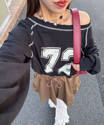 CIAOPANIC(チャオパニック) 【新色追加】チョーカーSETナンバリングラグランスウェット