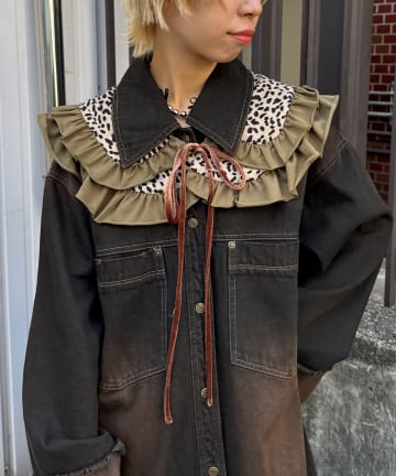 CIAOPANIC(チャオパニック) レオパードフリルつけ襟