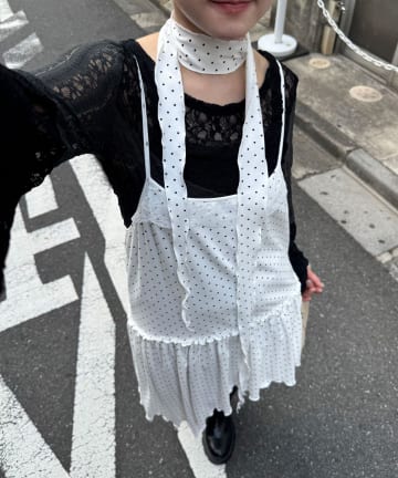 CIAOPANIC(チャオパニック) チョーカーSETドットアシメチュニックキャミワンピ