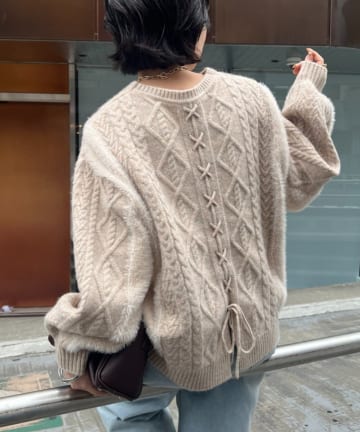 Jena　espace merveilleux(ジェナ　エスパスメルヴェイユ) バックレースアップニット