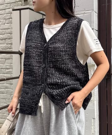 CIAOPANIC TYPY(チャオパニックティピー) 2WAYメランジメッシュニットベスト