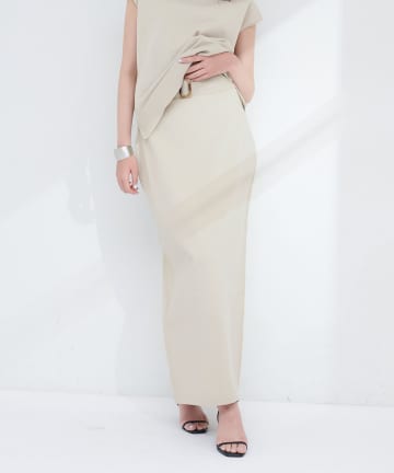 NICE CLAUP / OLIVE des OLIVE OUTLET(ナイスクラップ  / オリーブ デ オリーブ アウトレット) 【natural couture】セットアップ対応べっこうベルト付きニットタイトスカート