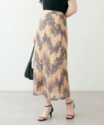 NICE CLAUP / OLIVE des OLIVE OUTLET(ナイスクラップ  / オリーブ デ オリーブ アウトレット) 【natural couture】カラーレースＡラインスカート