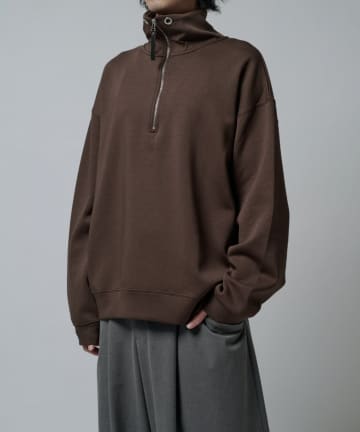 Lui's(ルイス) シルキーポンチハーフジップ