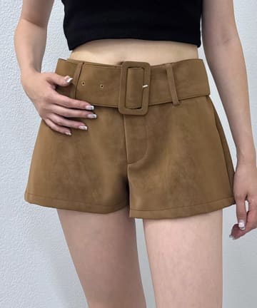 mline(エムライン) [mline]ローライズ ベルトショートパンツ