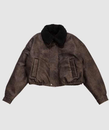 WHO’S WHO gallery(フーズフーギャラリー) 【UNISEX/サイズ展開あり】3way ヴィンテージライクレザーボアブルゾン