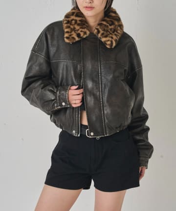 WHO’S WHO gallery(フーズフーギャラリー) 【UNISEX/サイズ展開あり】3way ヴィンテージライクレザーボアブルゾン
