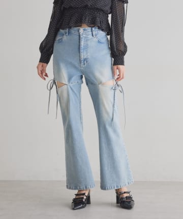 one after another NICE CLAUP(ワンアフターアナザー ナイスクラップ) サイドあき美脚ストレッチデニム