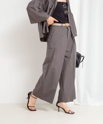 《セットアップ対応》クロップドワイドパンツ