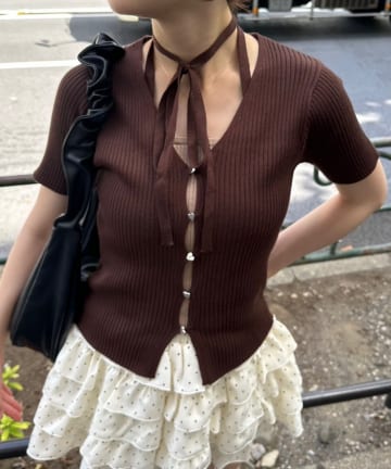 NICE CLAUP / OLIVE des OLIVE OUTLET(ナイスクラップ  / オリーブ デ オリーブ アウトレット) 【RMAF】ハート釦ドッキングカーディガン