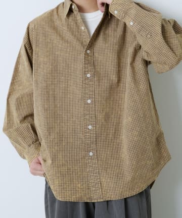 Kastane(カスタネ) 【WHIMSIC】ACID WASHED PLAID SHIRT