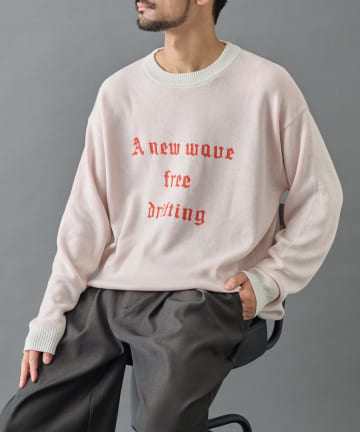 COLONY 2139(コロニー トゥーワンスリーナイン) クラシックレタリングジャガードニット