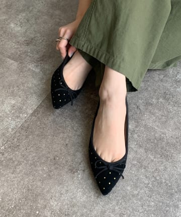 DOUDOU(ドゥドゥ) ポインテッドフラットシューズ