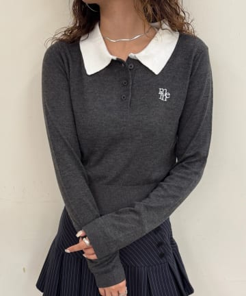 mline(エムライン) [mline]ロゴポロニット