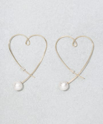 3COINS(スリーコインズ) ハートフープパールピアス