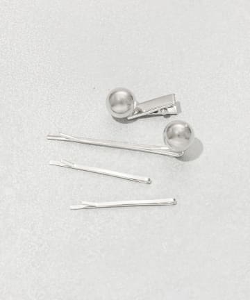 3COINS(スリーコインズ) メタルボールヘアピン4個セット
