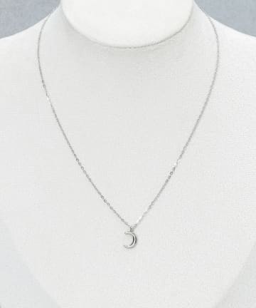 3COINS(スリーコインズ) ステンレスメタルムーンショートネックレス