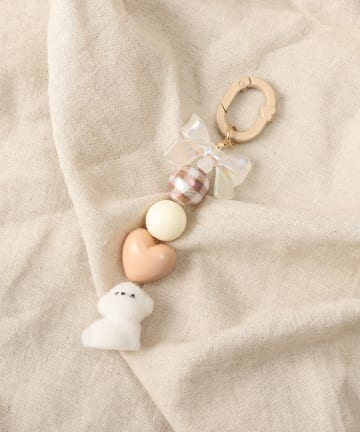 オーロラリボン犬キーホルダー