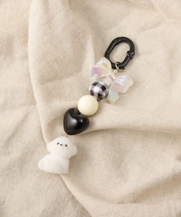 3COINS(スリーコインズ) オーロラリボン犬キーホルダー