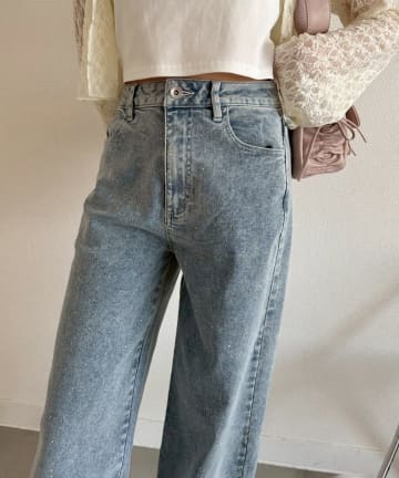 one after another NICE CLAUP(ワンアフターアナザー ナイスクラップ) 〈S・Mサイズ展開〉ストレッチワイドデニム