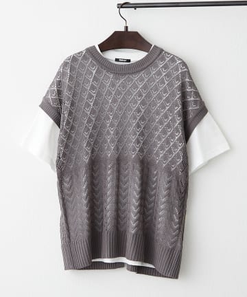 NICE CLAUP / OLIVE des OLIVE OUTLET(ナイスクラップ  / オリーブ デ オリーブ アウトレット) 2セット【RMAF】透かし編ベスト＋Ｔシャツ