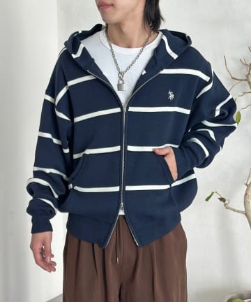 CPCM(シーピーシーエム) 【U.S. POLO ASSN.】スウェットライクニットジップパーカー