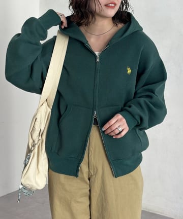 CPCM(シーピーシーエム) 【U.S. POLO ASSN.】スウェットライクニットジップパーカー