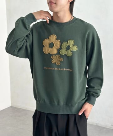 CPCM(シーピーシーエム) フラワーパッチワークスウェット