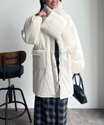 Chez toi(シェトワ) フェイクウールパッファーコート