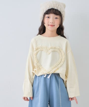 CIAOPANIC TYPY(チャオパニックティピー) 【WEB限定】【KIDS】ピグメント加工ハートモチーフ長袖カットソー