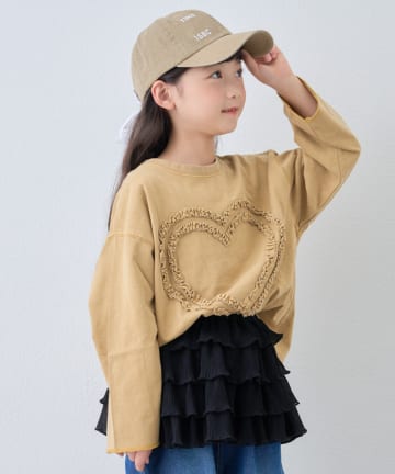 CIAOPANIC TYPY(チャオパニックティピー) 【WEB限定】【KIDS】ピグメント加工ハートモチーフ長袖カットソー