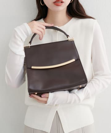 natural couture(ナチュラルクチュール) ゴールドバーフラップ２WAYショルダー