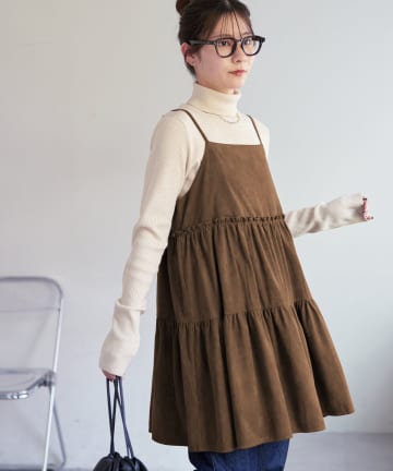 DISCOAT(ディスコート) 【着回し力抜群!/WEB限定】ティアードミニキャミワンピース