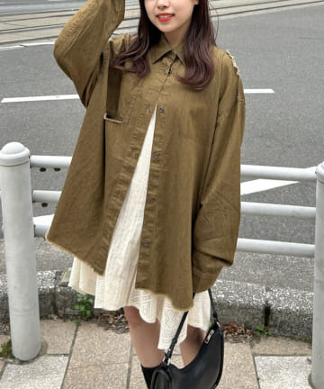 OUTLET(アウトレット) 【Kastane】ビッグデニムシャツ