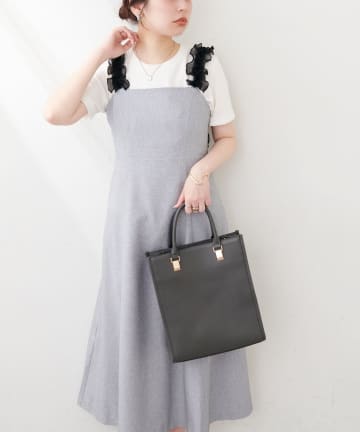 NICE CLAUP / OLIVE des OLIVE OUTLET(ナイスクラップ  / オリーブ デ オリーブ アウトレット) 【natural couture】肩フリルフレアワンピース