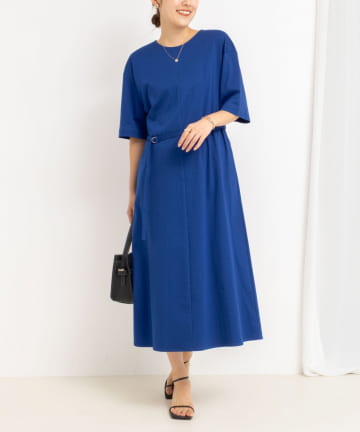 NOLLEY'S(ノーリーズ) ウォッシャブルシルケットスムース5分袖ワンピース