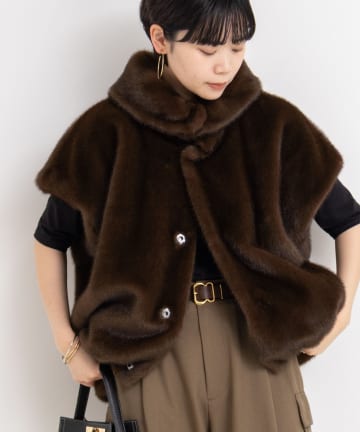 NOLLEY'S(ノーリーズ) エコファー衿付ベスト