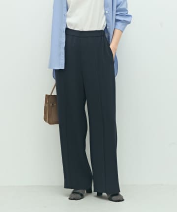 NOLLEY'S(ノーリーズ) ウォッシャブルバックサテンジョーゼットワイドパンツ
