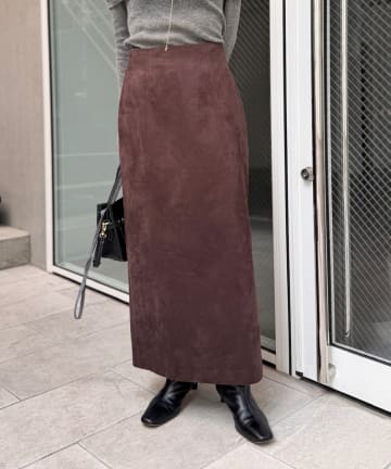NOLLEY'S(ノーリーズ) 《セットアップ対応》フェイクスエードハイウエストタイトスカート
