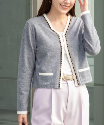 NOLLEY'S(ノーリーズ) チェーンブレードVネックカーディガン