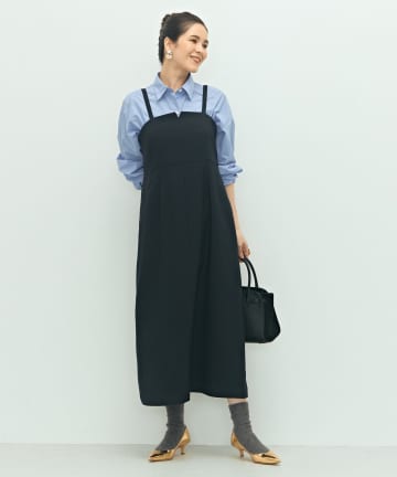 NOLLEY'S(ノーリーズ) ウォッシャブルウール調ストレッチキャミワンピース
