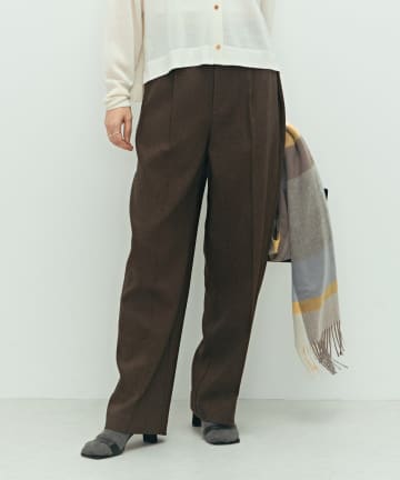 NOLLEY'S(ノーリーズ) 《セットアップ対応》ウォッシャブルウール調セミワイドパンツ