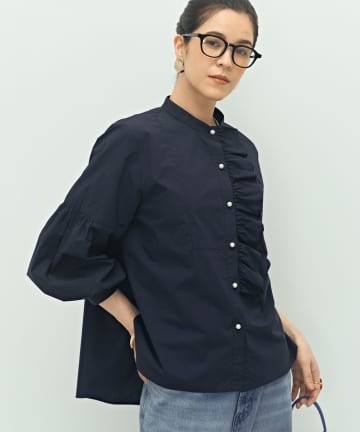 NOLLEY'S(ノーリーズ) パール釦ビブヨーク4WAYフリルブラウス